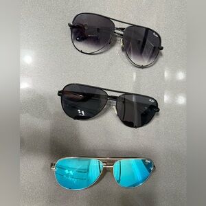 Quay Australia Sunglasses Set - Black, Silver, Blue